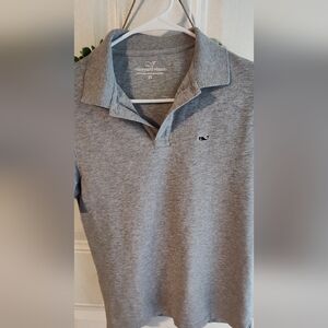 Vineyard Vines Men's Heather Gray Polo with Whale Logo. Size XS